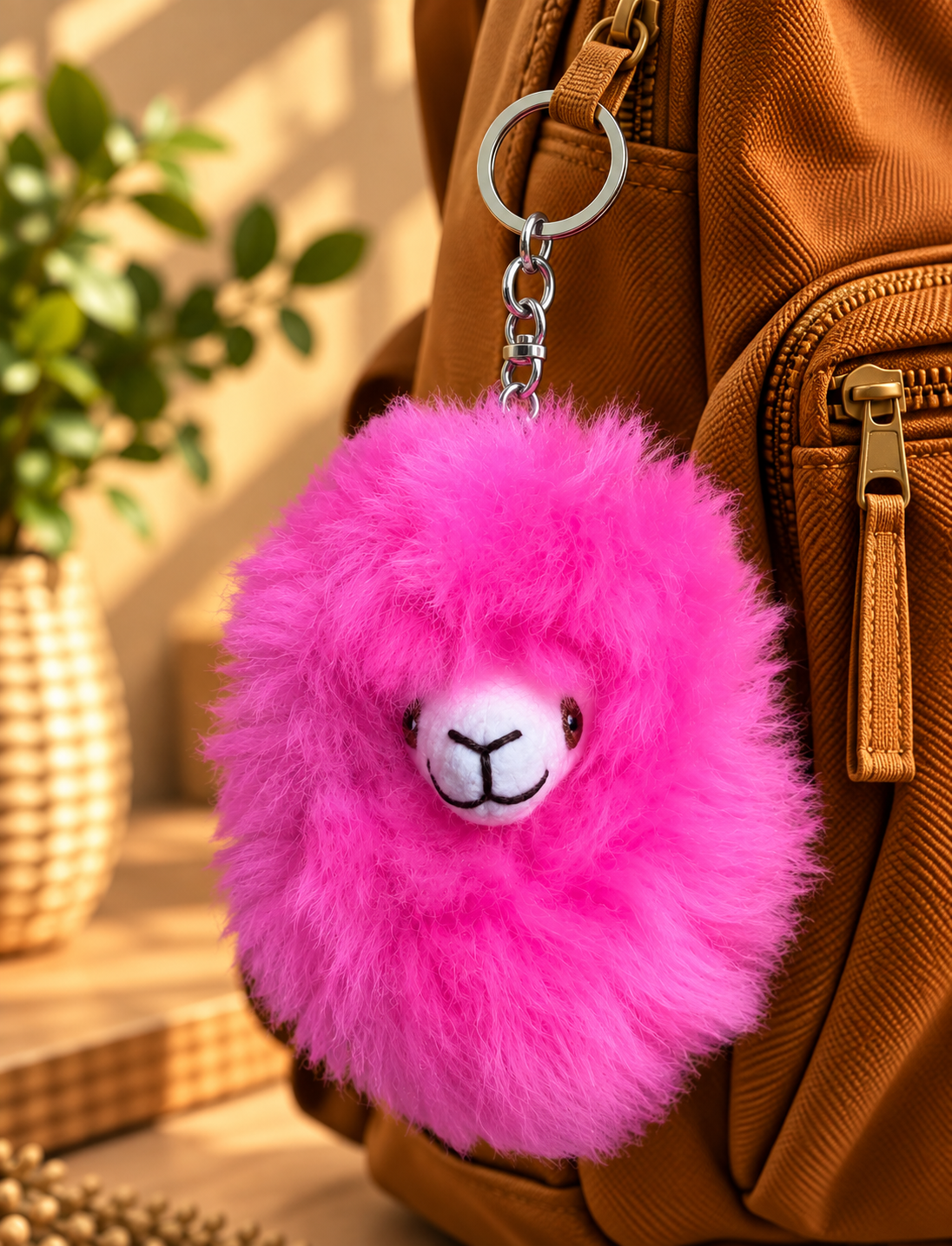 Alpaca Head Keychain