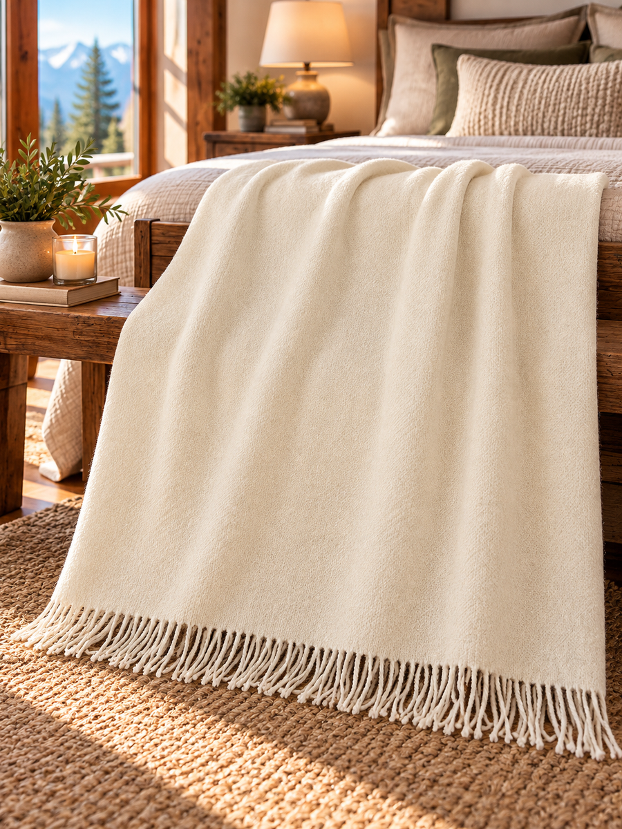 Boucle 100% Alpaca Blanket