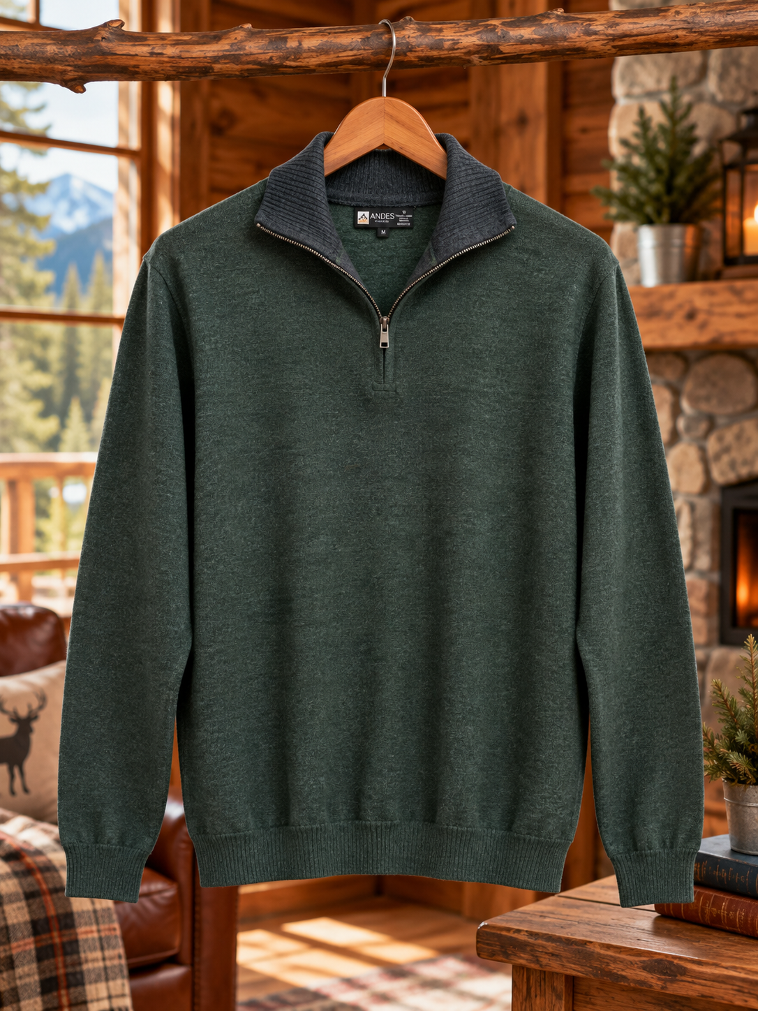 Unisex Solid Quarter Zip Sweater