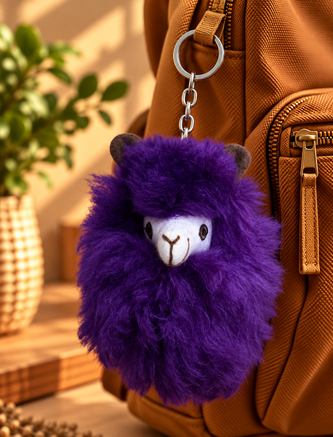 Alpaca Head Keychain