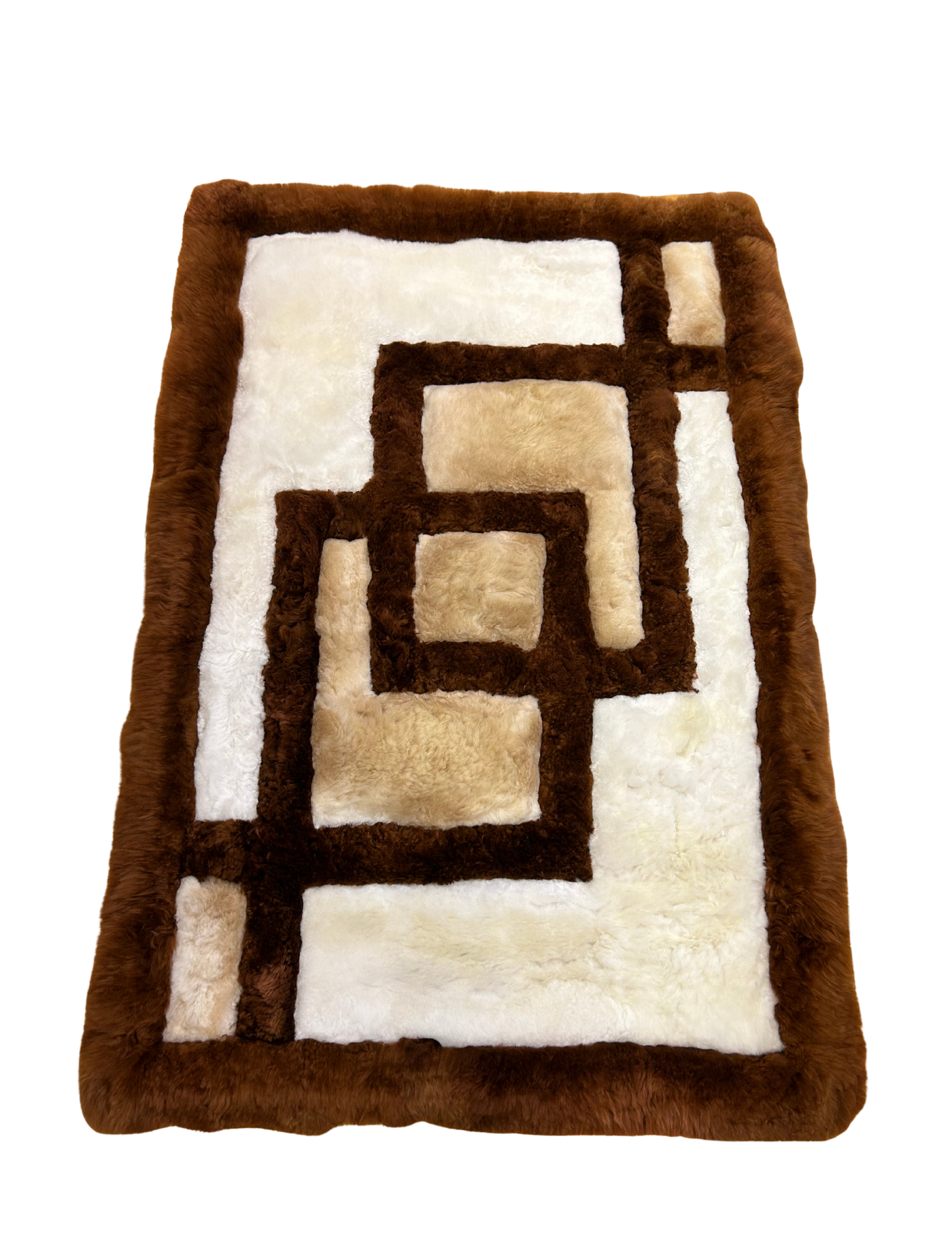 Squares Geometric Alpaca Rug (3x4 ft)