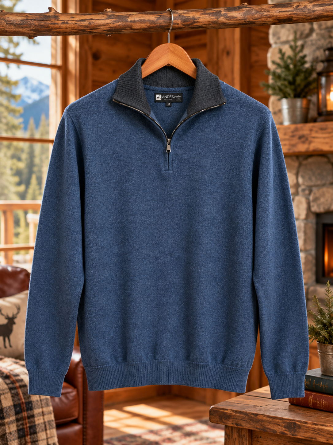 Unisex Solid Quarter Zip Sweater