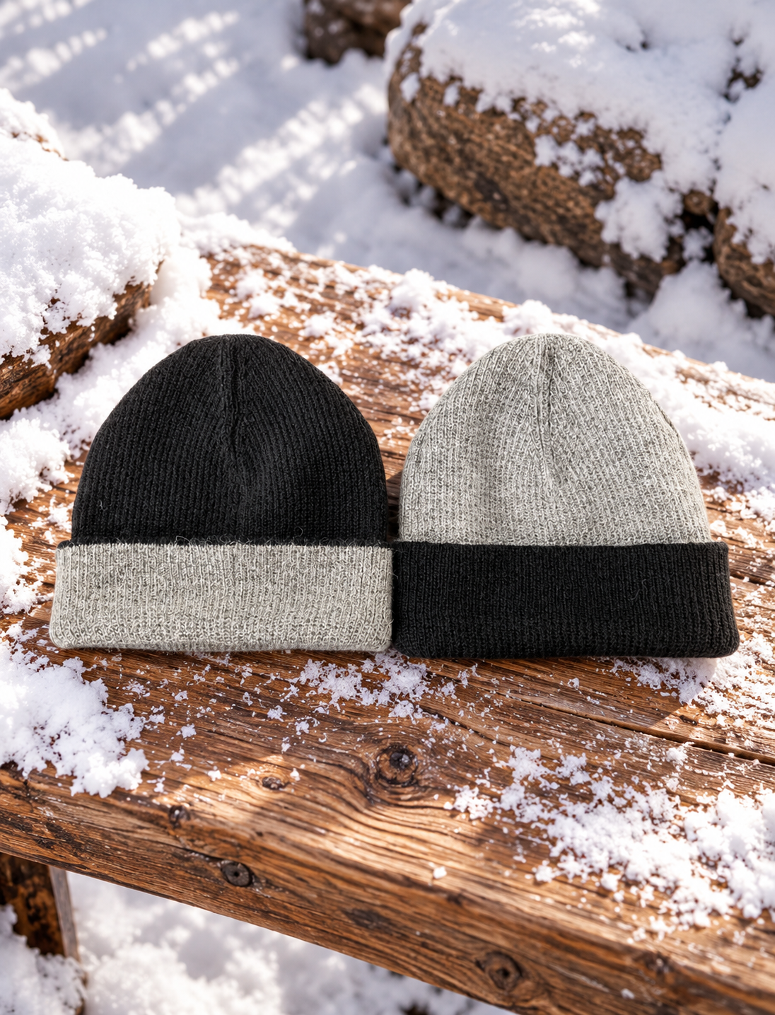 Reversible Knit Alpaca Hat