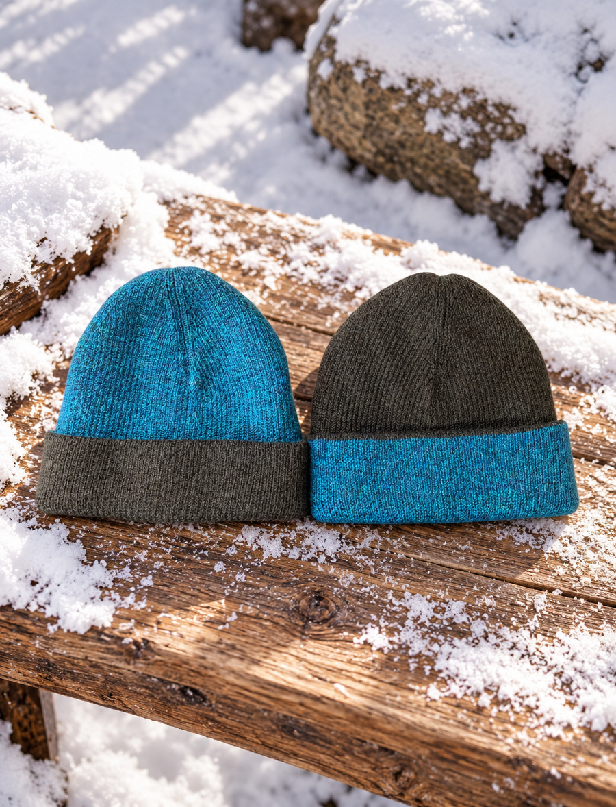 Reversible Knit Alpaca Hat