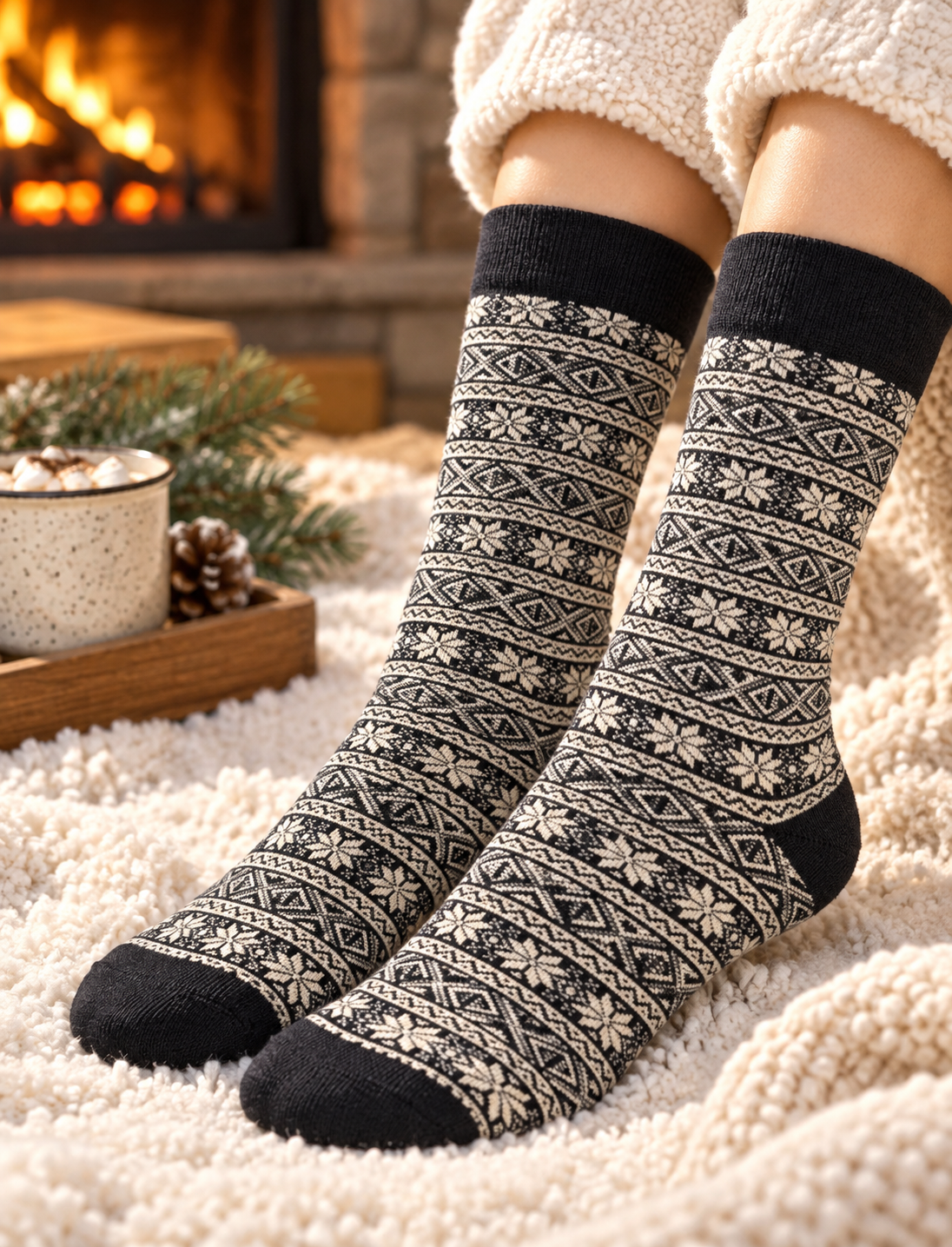 Paca Snowflake Socks