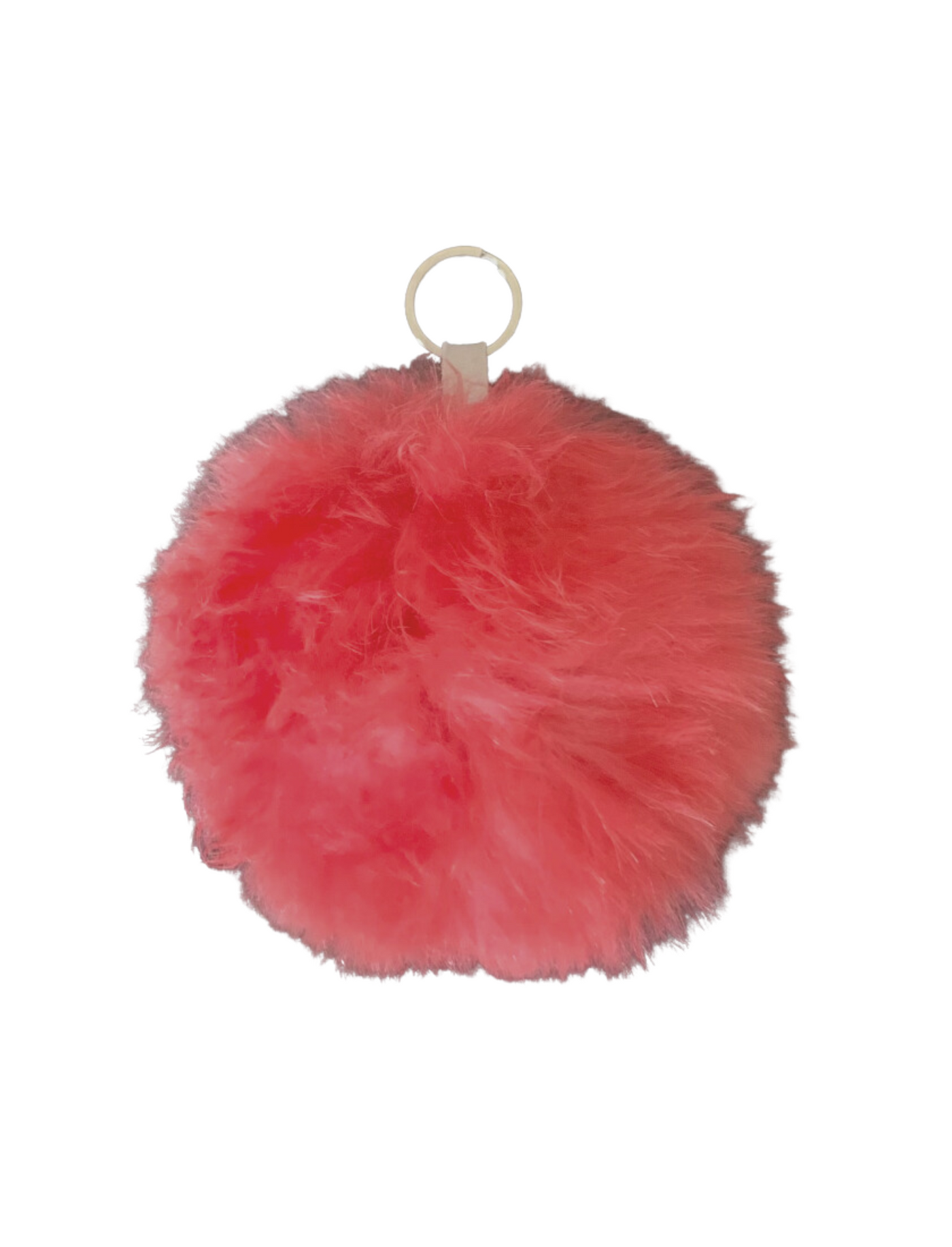 Pink puff ball keychain discount
