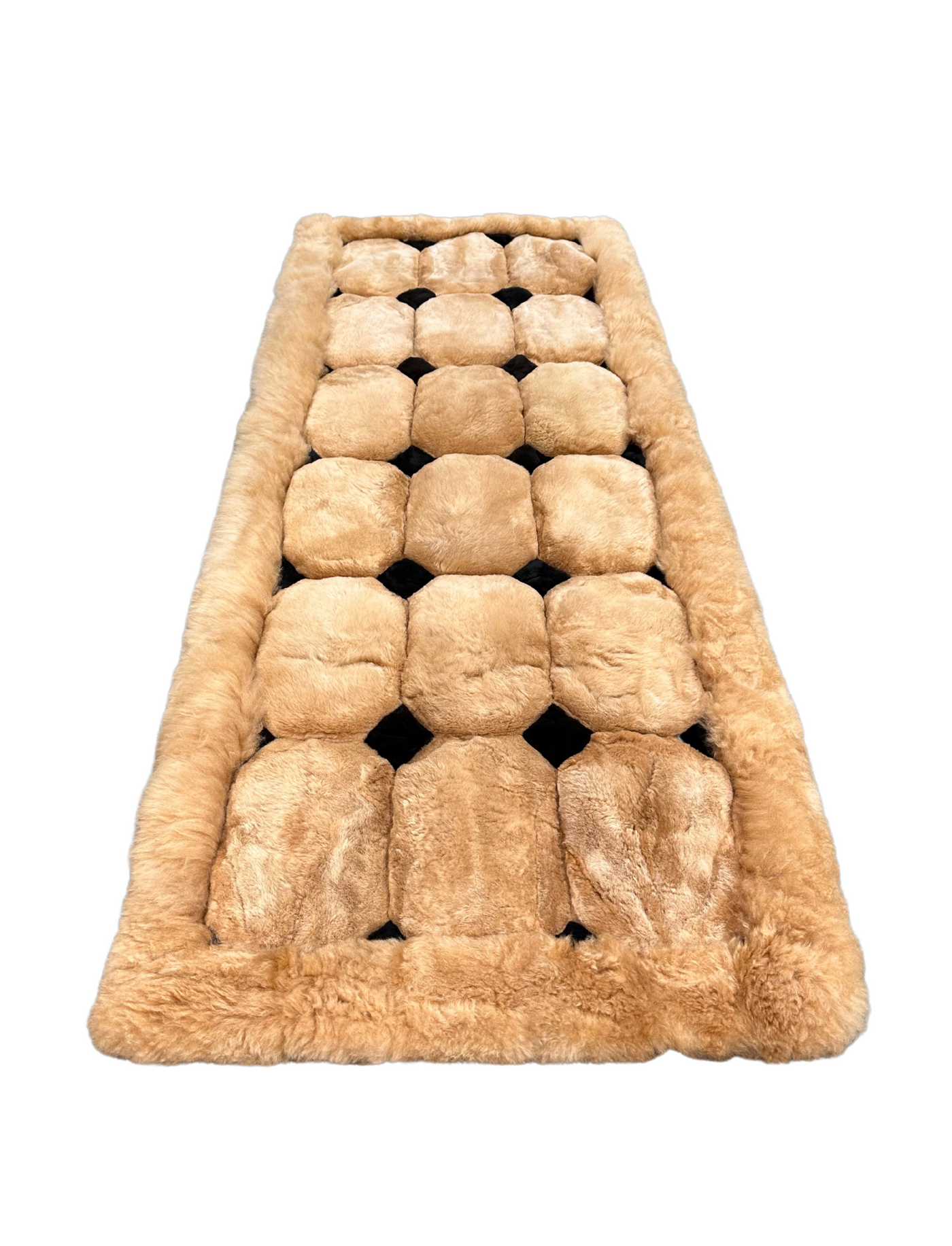 Squares & Diamonds Geometric Alpaca Rug (2.5x6 ft)