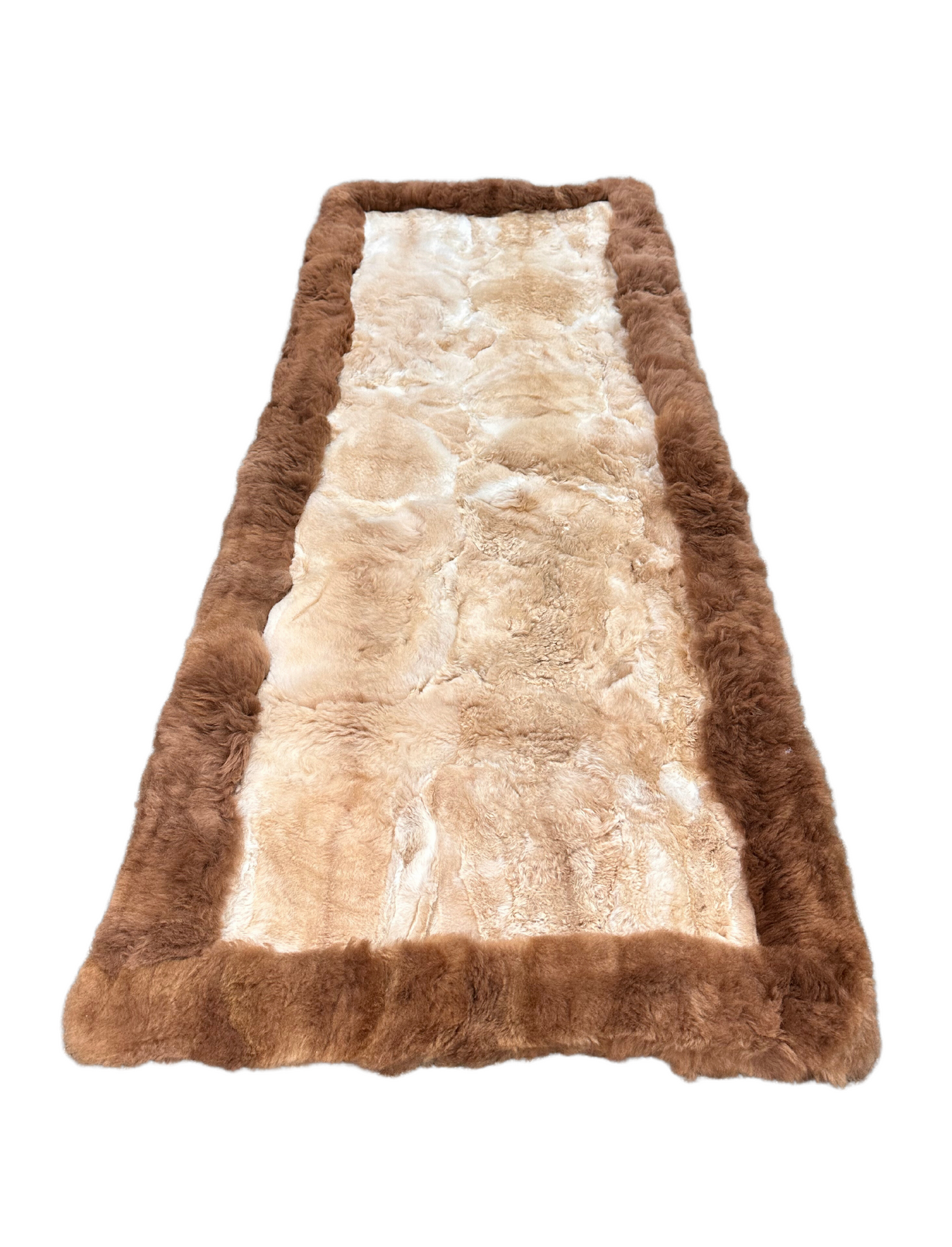 2 Tone Boarder Alpaca Rug (2.5x6 ft)
