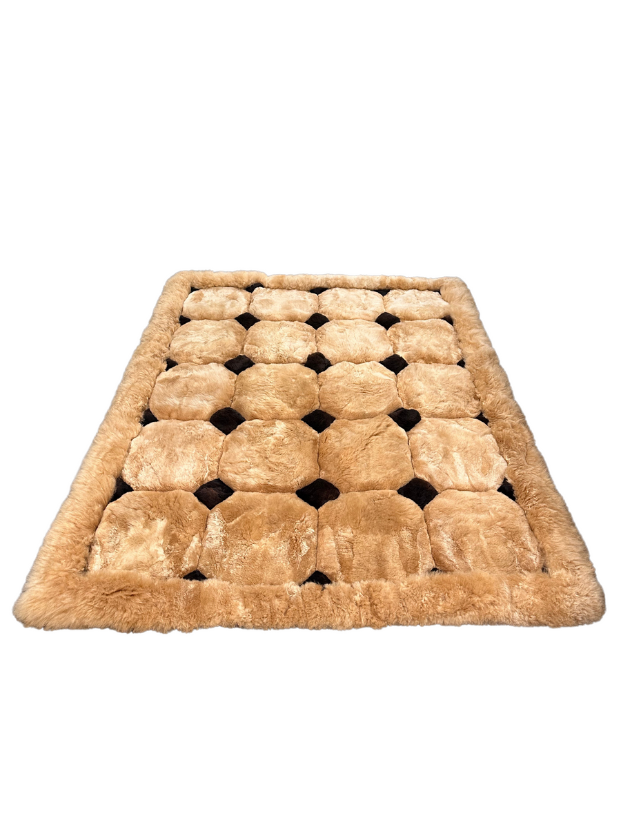 Squares & Diamonds Geometric Alpaca Rug (4.5x6 ft)