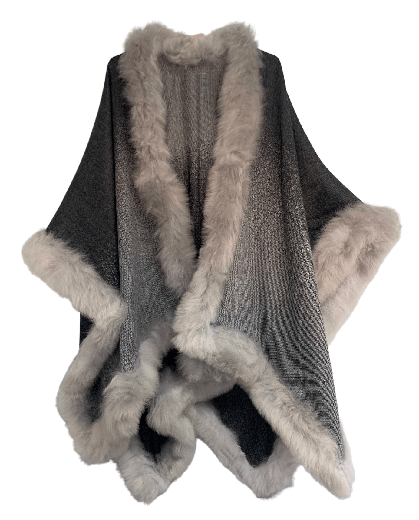 grey fur wrap