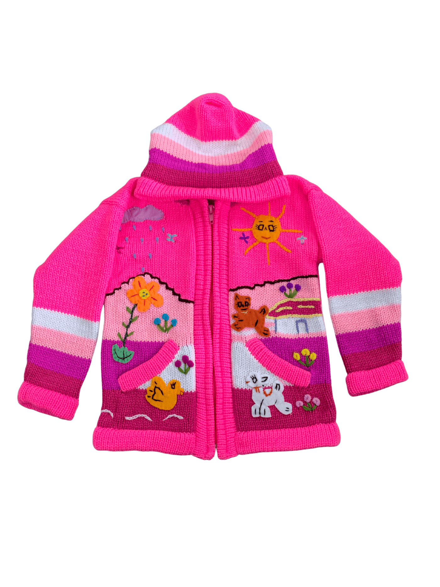 pink kids sweater front