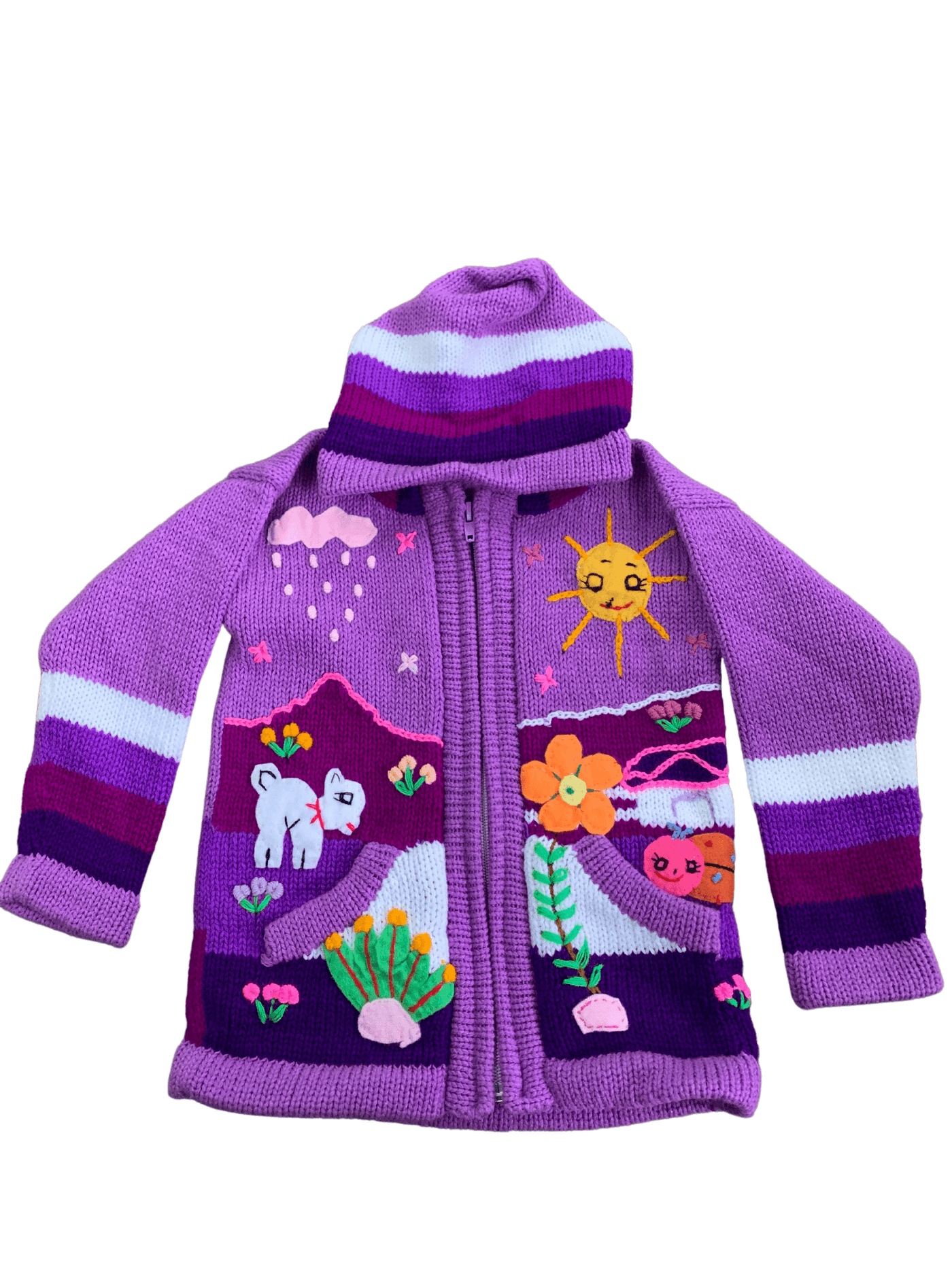 purple kids sweater front